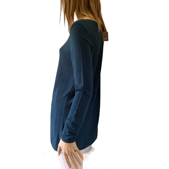J. Jill Top Sweater Tunic Pullover Viscose Rayon Cotton Long Sleeve Prusian Blue - Picture 4 of 9